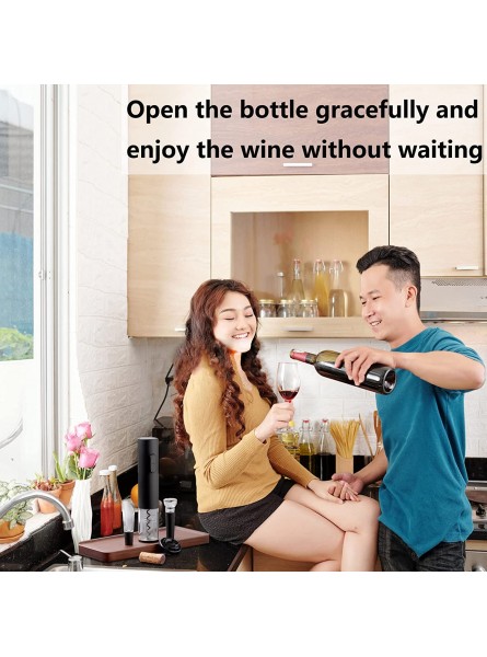 Electric Wine Opener Set Battery Operated Wine Bottle Opener with Foil Cutter Wine Pourer and Vacuum Stopper Automatic Corkscrews for Wine Bottles Kit for Wine Father's Day Gift Home Kitchen Bar B09HPSCH7L