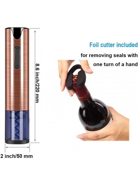 FLASNAKE Electric Wine Opener Rechargeable Cordless Automatic Corkscrew Wine Bottle Opener with Foil Cutter Stainless Steel Rose Gold B07FMV13Q3