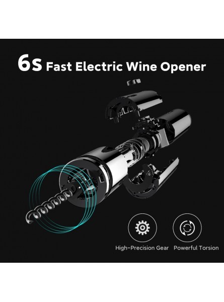 HUOHOU Electric Wine Opener USB Rechargeable Wine Bottle Opener with Foil Cutter One-Click Automatic Wine Opener for Wine Lovers and Wine Gifts 6S Fast Electric Wine Bottle Opener B09K7GWL24