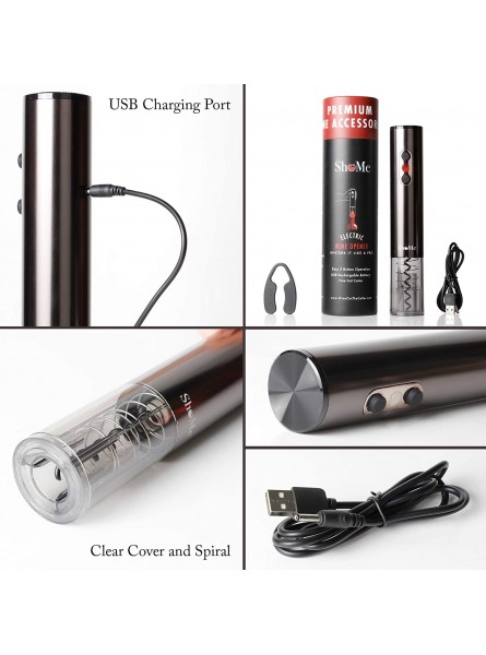 ShoMe USB Electric Wine Bottle Opener Kit Accessories Foil Cutter Cordless Kitchen Automatic Rechargeable B08FRRPH1R
