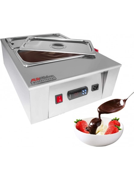 ALDKtchen Chocolate Melting Pot | Digital Control Professional Chocolate Tempering Machine | 2 Tanks for 18 lb 8 kg of Chocolate | 110V | 1kW B07YRZ2T6K