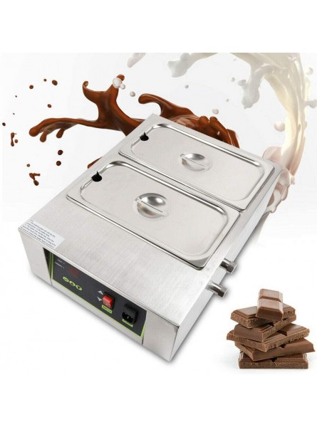DNYSYSJ Commercial Electric Two Grid Chocolate Melting Machine 10kg Stainless Steel Electric Chocolate Melter Warmer Temperer Boiler with 2 Melting Pot for Commercial B0952Z924N