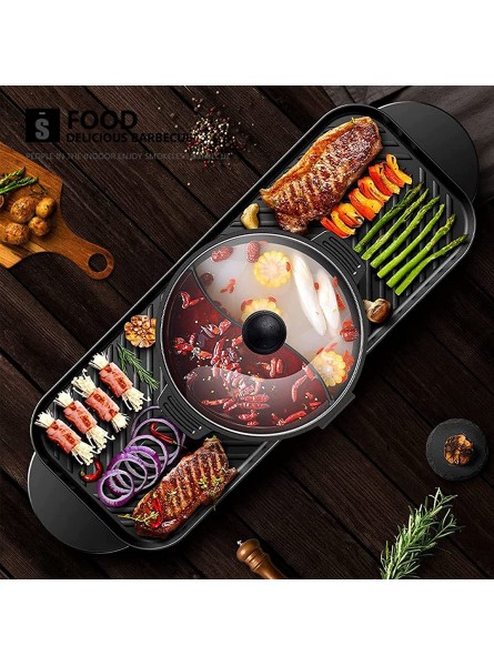 Electric Grill,Aluminum Alloy Multi-Function Electric Baking Tray Electric Fondues Dual-use Electric Baking Pan Barbecue Hot Pot B09KV9LWKK