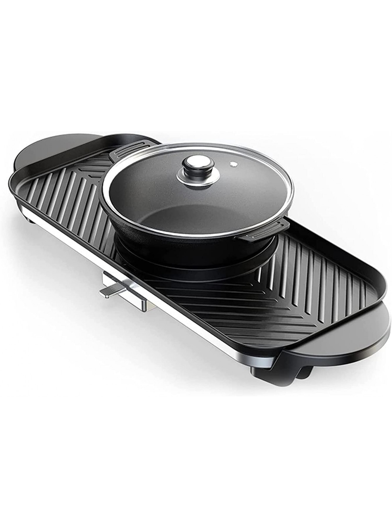 Electric Grill,Aluminum Alloy Multi-Function Electric Baking Tray Electric Fondues Dual-use Electric Baking Pan Barbecue Hot Pot B09KV9LWKK