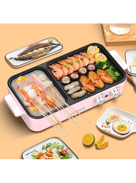 LXDZXY Pots,Electric Grill with Hot Pot Frying Grilled Shabu All-in-One Pot Non-Stick Smokeless BBQ Grill Shabu Pot Multifunction Electric Grill Red B09N74ZKQ5
