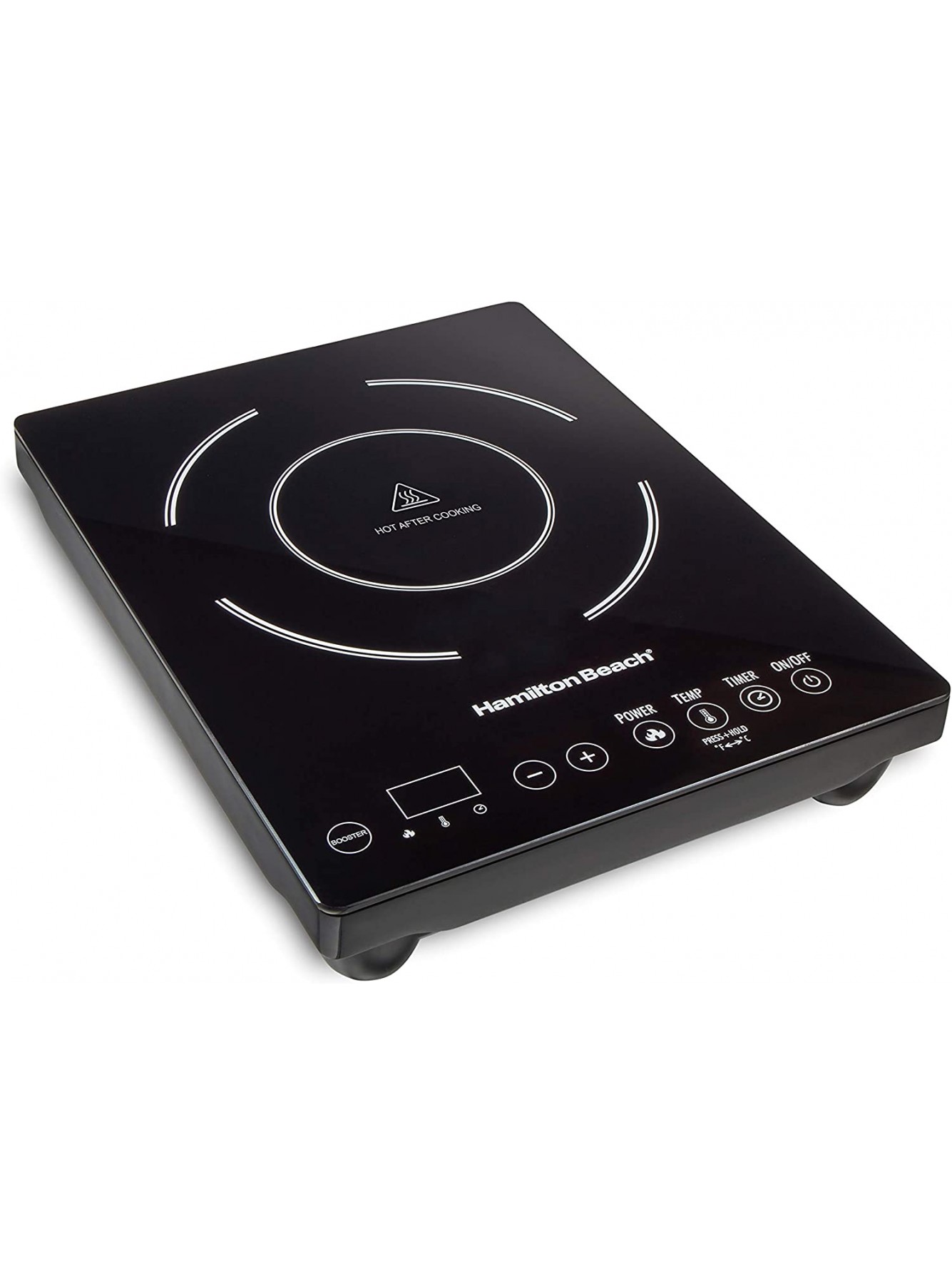 Hamilton Beach Portable Single Induction Cooktop Countertop Burner with Fast Heating Mode 1800 Watts 10 Temperature Settings up to 450F Black 34104 B07S649WVF