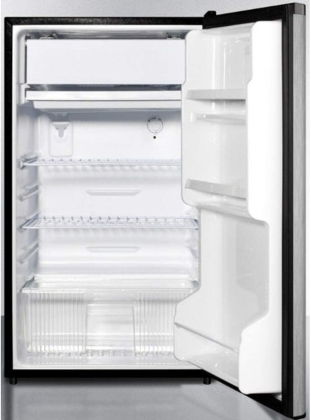 FF433ESSSADA 19 Freestanding Compact Refrigerator-Freezer with 3.6 Cu. Ft. Capacity ADA Compliant Counter Height Automatic Defrost 2 Adjustable Shelves 3 Door Shelves and Crisper Drawer: Stainless Steel B01H3CDA1I