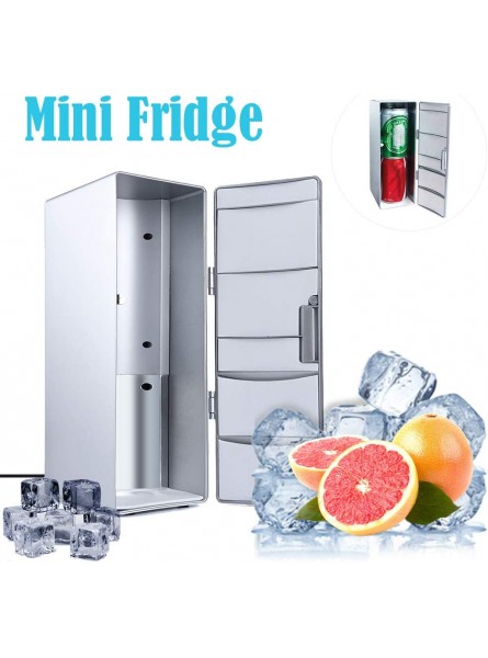 Mini Portable Compact Personal Fridge Cools & Heats 700ml Capacity Powered by USB for Bedroom Home Office Food Skincare Breast Milk Silver B088QXDQNC