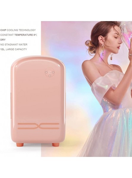YUPP 12V Mini Makeup Fridge Portable Cosmetic Refrigerator Compact Glass Panel Led Light Cooler Warmer Freezer Home Car Use Color : Pink B09W9NYTWV
