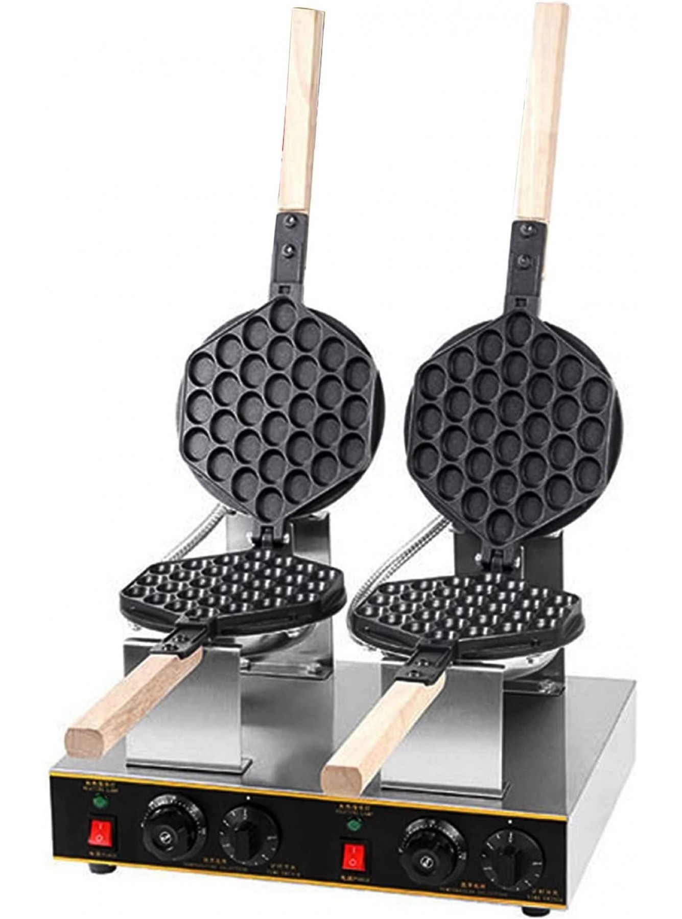 Commercial Bubble Waffle Maker 1400W Electric Non-Stick Pan Stainless Steel Egg Waffle Maker 30pcs Egg 50-250°c 180 Degree Rotating Cake Bubble Waffle Machines for Home and Commercial Use B0B461M2CC