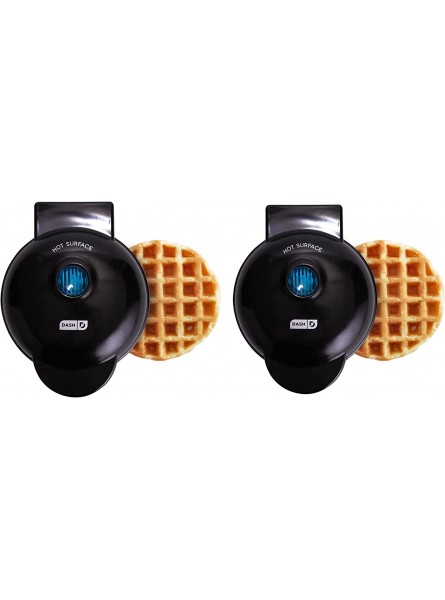 DASH Mini Waffle Maker 2 Pack for Individual Waffles Hash Browns Keto Chaffles with Easy to Clean Non-Stick Surfaces 4 Inch Black B09KKJW7VZ