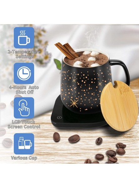 【2022 Upgraded】 Coffee Warmer with Mug Set Coffee Cup with Warmer Coffee Mug Warmer with 2 Temperature Coffee Cup Warmer for Desk Gifts for Father's Day Mother's Day Women Men Friend B09TRJY9K6