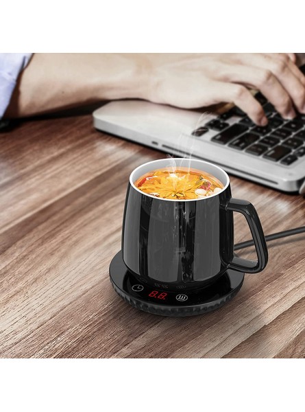 Coffee Cup Warmer for Desk Electric Beverage Warmer with 55°C Constant Adjustable Touch Button Heating Smart Tea Cup Warmer Timing for Office HomeUS Black B0B3DVF15V