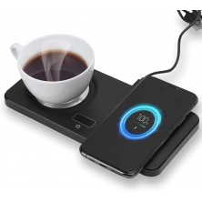 Coffee Mug Warmer 2 in 1 Phone QI Wireless Charger Drink Heating Warmer Magnetic USB Charging Constant Temperature 131 55 for Office Home to Warm Tea Milk B08ZXQ6MLM