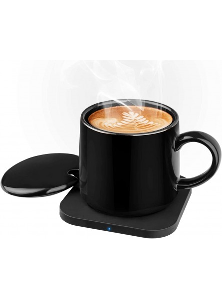 Coffee Mug Warmer & Mug Set Beverage Cup Warmer for Desk Home Office Use Coffee Gifts Electric 15 Watt 12 OZ AB-Grade Porcelain Cup Electric Beverage Warmer for Cocoa Tea Milk B097JJKQBP