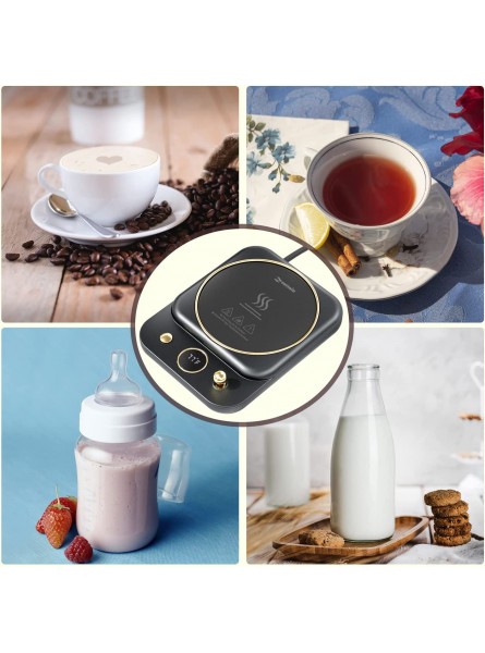 Coffee Mug Warmer for Desk Wax Candle Warmer Plate Smart Beverage Warmers Electric Thermostat Coaster for Hot Cocoa Tea Milk Home Office BlackCup not Included B09V4BY6FM