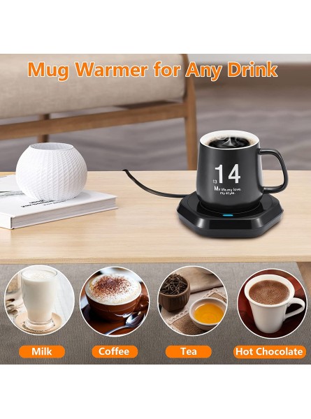 Coffee Mug Warmer: Smart Beverage Heating Plate Candle Wax Cup Warmer Electric Thermostat Coaster for Hot Coffee Milk Tea Water Cocoa Desk Home Office Use Christmas Birthday Gift Auto Shut off Black B096FX5P8L