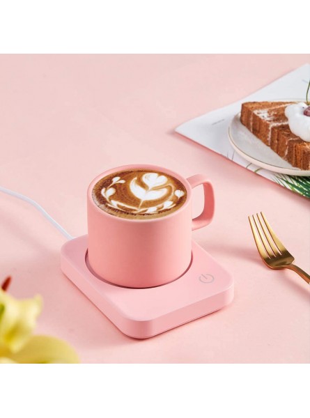 Coffee Mug Warmer VOBAGA 4 Hours Auto Shut-Off Coffee Warmer Plate for Office Home Desk Use with 3 Temperature Settings Electric Cup Warmer for Cocoa,Tea Milk Water Pink No Cup B07SW28LBR