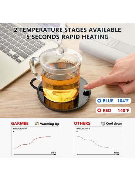GARMEE Electric Coffee Warmer Smart Coffee Warmers for Office Desk Mug Warmer with 2 Temperature Settings Cup Warmer Tea Warmer Electric Beverage Warmer Drink Warmer for Cocoa Tea Milk B09BFJHBXX