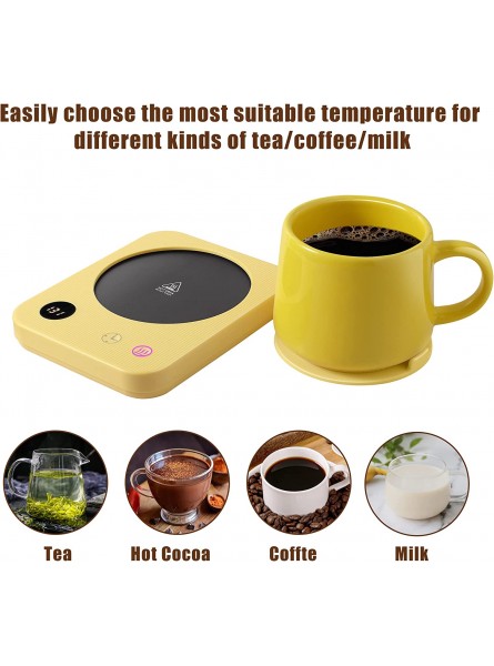 Gormazul Coffee Mug Warmer Coffee Warmer for Desk with Auto Shut Off Beverage Heater for Home and Office Use Digital Temp Control Yellow B09M9LMYNL