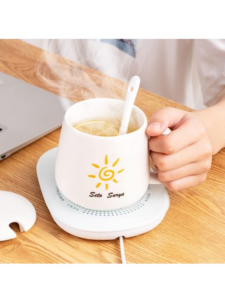 Hstore Life 55 Degree Constant Temperature Cup Mug Mat Office Desk Coffee Milk Tea Espresso Beverage Warmers Warm Cup Pad Office Intelligent USB Heating Thermos Cup Table Mat F B09HH6LLKF