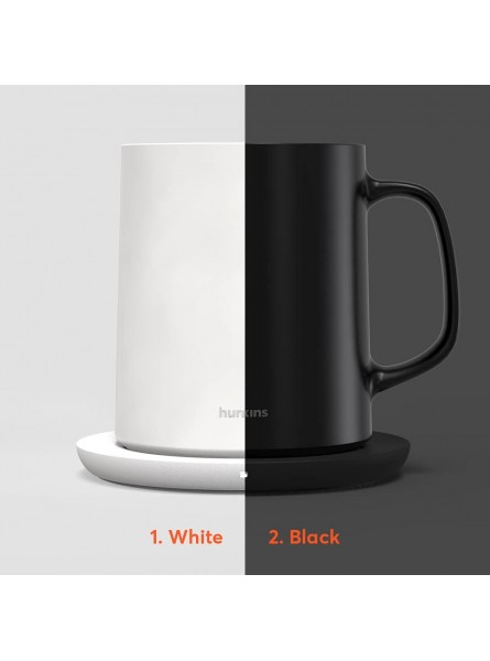 hurkins Smug up to 149℉ Coffee Mug Warmer & Mug & pctg Lid Set self Heated Cup with Wireless Charging Function Office Home for Desk. White B08QTX5ZHP