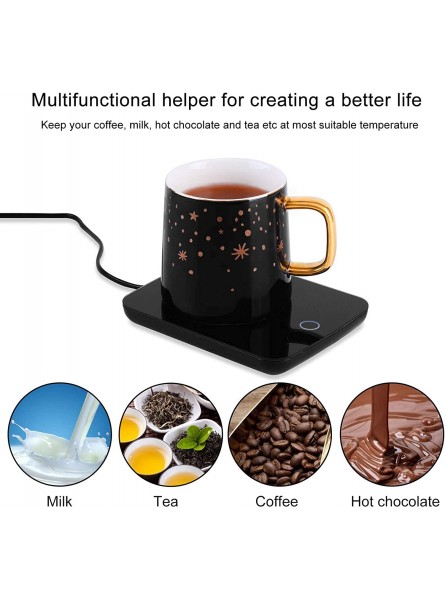 Misby Coffee Warmer with Mug Set Beverage Cup Warmer for Desk Home Office Use Auto Shut-Off Temperature Control Mug Warmer Plate 16 Watt Electric Cup Warmer for Cocoa,Tea Water Milk Include Cup B097XQ2K3P