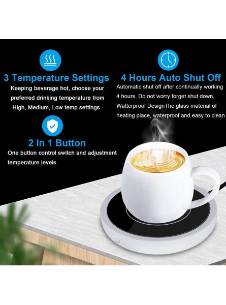 Mug Warmer Coffee Warmer for Desk 50 Watt 176℉ 3 Settings Touch Control Auto Shut Off Electric Home Smart Warmer Plates for Tea and Espresso Beverage Warmers Heater Gifts B09FHLVFHL