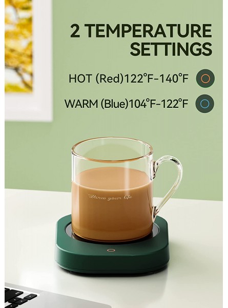 Newnice Mug Coffee Warmer Cup Warmer Accessories for Desk Smart Temperature Setting & Gravity Sensor Auto Switch Tea Beverage Heater Green B09PBCLRR3