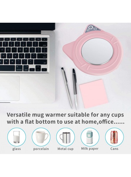 USB Coffee Mug Warmer Coffee Cup Warmer for Desk Electric Cup Warmer Plate Tea Milk Candle Beverage Warmer Heated Plate for Office Home Use and Best Gift for Coffee LoversUp to 131F 55C Pink B09BKPC7T6