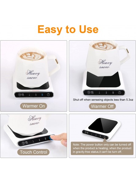 USB Coffee Mug Warmer for Desk,Tea Cup Warmer with 3 Temperature Settings,Time Reminder Auto Shut Off,Electric Warming Plate for Beverage Water Coco Milk No Cup B09QW9F485