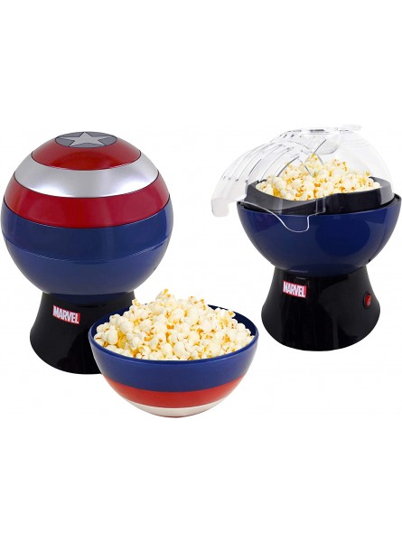 Uncanny Brands Marvel Legends Captain America Popcorn Maker Captain America Shield Popcorn Bowl Captain America Shield Air Popcorn Popper Marvel Gifts Father's Day Gifts Marvel B085478HBK