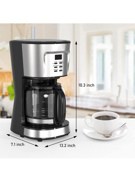 12 Cup Coffee Maker Programmable Coffee Machine & Ice Coffee Maker with Glass Carafe Drip Coffee Maker Pot Auto Keep Warm Strength Control Quick Brew Anti-Drip,Stainless Steel B09S9MTX4N
