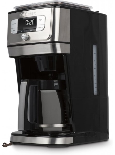 CUISINART DGB-800C Cuisinart Fully Automatic 12-Cup Burr Grind & BrewTM Coffeemaker Black Silver 1 Count Silver B07BK5HYBR