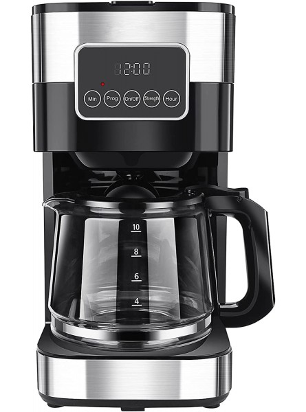 DFDGBD Programmable Coffee Maker Drip Coffee Maker Mini Coffee Machine with Stainless Steel -Screen with Glass Carafe Strength Control 10 Cup Black 7.9 x 6.7 x 12.4 inches B0B2QQM44W
