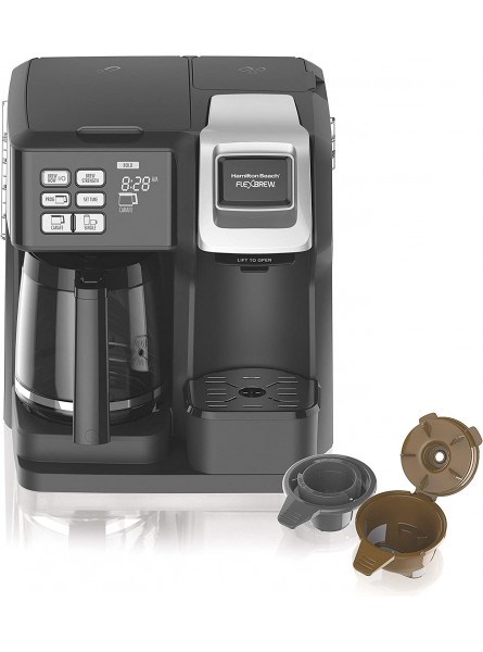Hamilton Beach 49976 Coffee Maker Single Serve & Full Coffee Pot,Compatible withK-Cup Packs or Ground Coffee Programmable FlexBrew Black Renewed B07K1R37G4