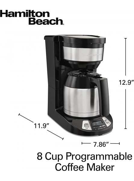 Hamilton Beach 8 Cup Programmable Coffee Maker with Thermal Carafe Black 46240 B07XWFC8F6