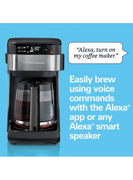 Hamilton Beach Works with Alexa Smart Coffee Maker Programmable 12 Cup Capacity Black and Stainless Steel 49350 – A Certified for Humans Device B07TFLNDNR