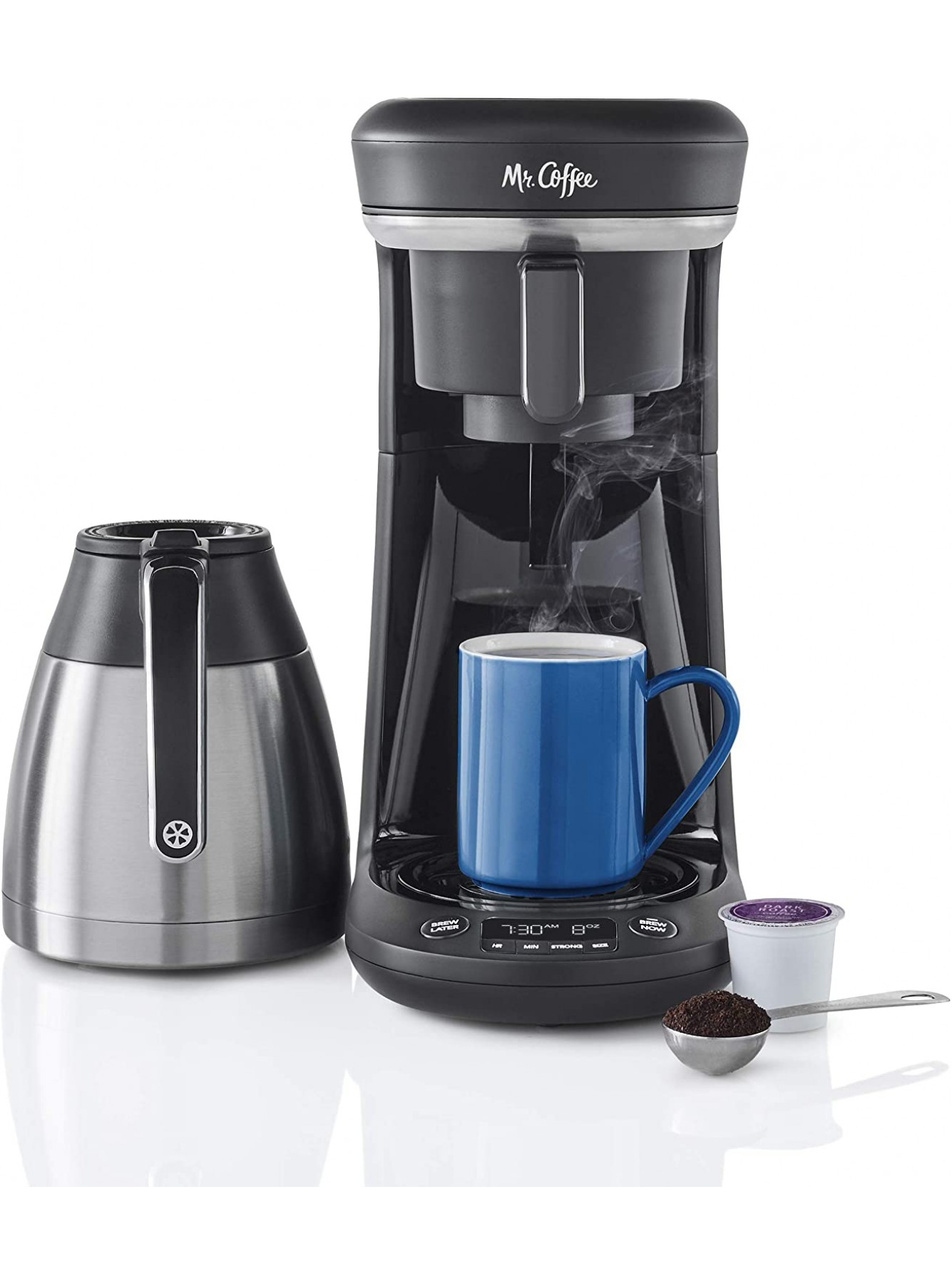 Mr. Coffee Coffee Maker Programmable Coffee Machine for Single Serve or Carafe Coffee 10 Cups Black B08MX22M25