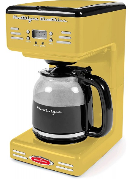 Nostalgia Retro 12-Cup Programmable Coffee Maker Yellow B09BFXPCH5
