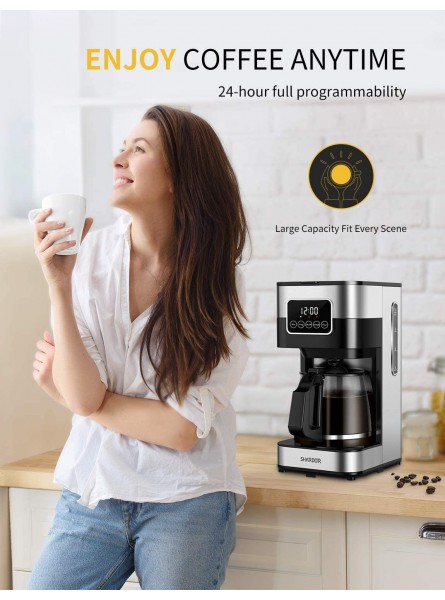 SHARDOR Coffee Maker, Touch-Screen 10-cup Programmable with Glass Carafe Stainless Steel B088FK7PP3