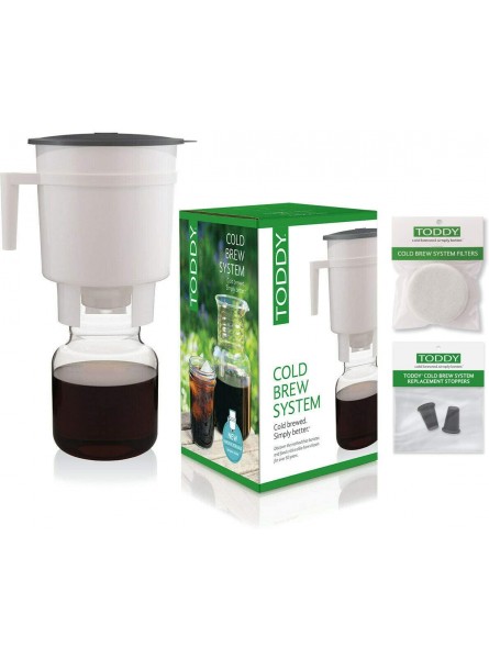 Toddy Cold Brew Coffee Maker System with Extra Filters and Silicone Stoppers Bundle B07DKSBYCY