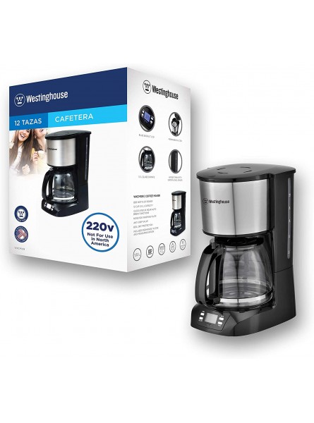 Westinghouse 220 volts coffee maker 220v 240 volt Digital Programmable Coffee Machine Permanent Filter & Hot Plate NOT FOR USE IN USA B07PVCC4BS
