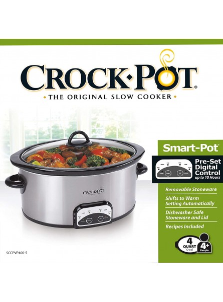 Crock-Pot 4-Quart Smart-Pot Programmable Slow Cooker Silver B009BD6SUS
