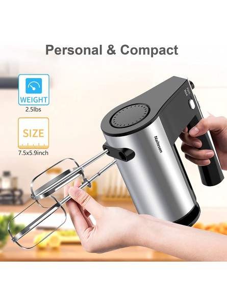 600W Electric Hand Mixer Kitchen Handheld Mixer 10 Speed Powerful with Turbo for Baking Cake Lightweight & Personal Electric Mixer with Egg Beaters Dough Hooks Whipping Mixing Cookies Brownies Batters Meringues Mashed Potatoes B08YQYB7VF