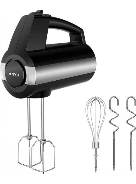 ANYU Hand Mixer Electric Whisk 0.75m Handheld Mixer with 5 Speed and Turbo Function Include Beaters Dough Hooks and Storage Case Handheld Mixers for Baking Kitchen Food Mixers B09KLZFLR2