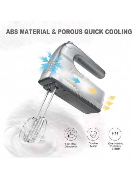 DOAROCA Hand Mixer Electric 9-Speed 400W Handheld Mixer with Digital Screen High-Performance DC Motor Eject Button Storage Base 6 Stainless Steel Accessories Slow Start for Baking Cake Egg Cream Food Beater B09VGV5KK4