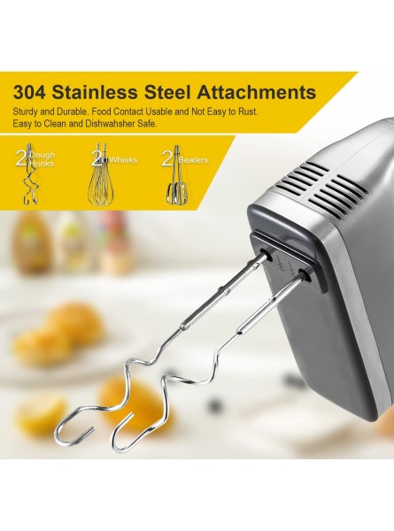 DOAROCA Hand Mixer Electric 9-Speed 400W Handheld Mixer with Digital Screen High-Performance DC Motor Eject Button Storage Base 6 Stainless Steel Accessories Slow Start for Baking Cake Egg Cream Food Beater B09VGV5KK4