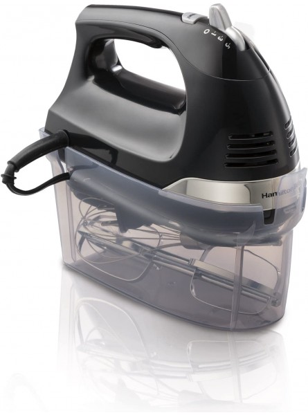 Hamilton Beach 6-Speed Electric Hand Mixer with Snap-On Storage Case QuickBurst Beaters Whisk and Bowl Rest Black B01M7NFX3N