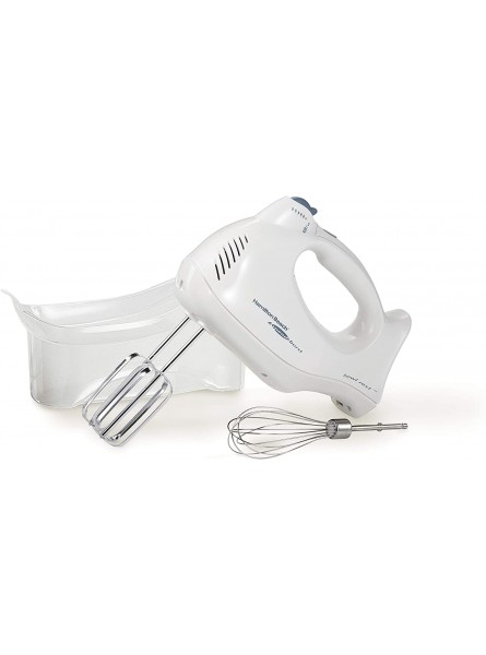 Hamilton Beach Power Deluxe 6-Speed Electric Hand Mixer with Snap-On Storage Case QuickBurst Beaters Whisk Bowl Rest White 62695V B00004X12R